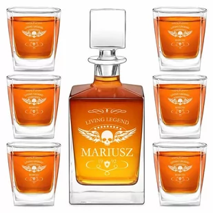 Karafka do whisky cube z 6 szklankami i grawerem - Karafki - miniaturka - grafika 1