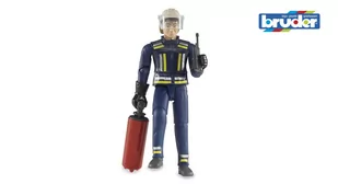 Bruder 60100 Figurka Strażak Z Gaśnicą 11 cm. - Samochody i pojazdy dla dzieci - miniaturka - grafika 1
