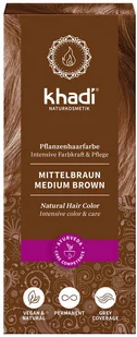 Khadi HENNA NATURALNA FARBA DO WŁOSÓW ŚREDNI BRĄZ 100G - Farby do włosów i szampony koloryzujące - miniaturka - grafika 2