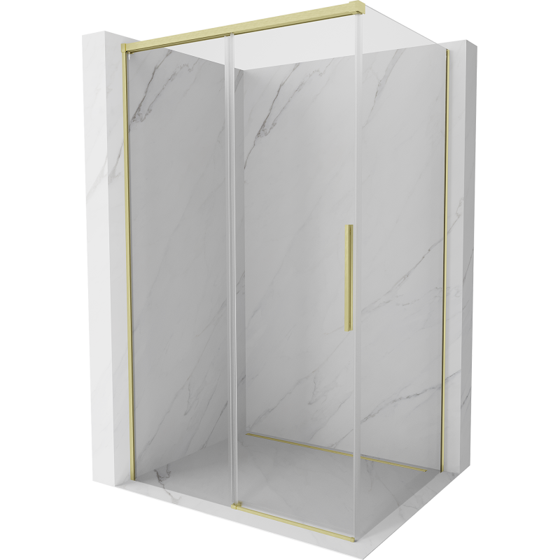 Mexen Rox kabina prysznicowa rozsuwana 140 x 95 cm, transparent, złota szczotkowana - 8C2-140-095-55-00