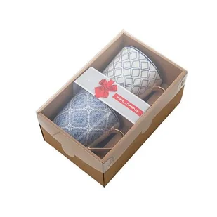 Kubek prezentowy Maroco 400 ml 400 ml zestaw 2 sztuki biało-niebieski - Kubki - miniaturka - grafika 1