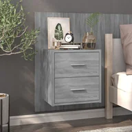 Szafki nocne - Lumarko Wisząca szafka nocna, szary dąb sonoma, materiał drewnopochodny - miniaturka - grafika 1