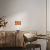 Lampy stojące - Briloner Lampa stołowa Mata, brązowa, tekstylna, wysokość 42 cm - miniaturka - grafika 1