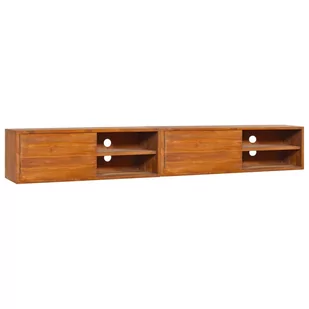 vidaXL Ścienna szafka pod TV, 180x30x30 cm, lite drewno tekowe - Szafki RTV - miniaturka - grafika 1
