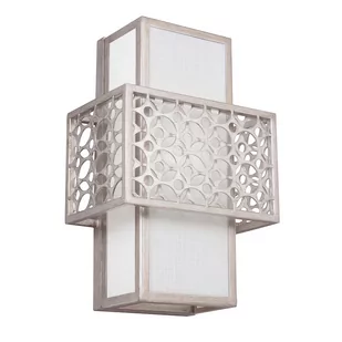 Feiss Kinkiet LAMPA ścienna FE/KENNEY1 Elstead klasyczna OPRAWA ażurowa wzorki srebrny szczotkowany biały FE/KENNEY1 - Lampy ścienne - miniaturka - grafika 1