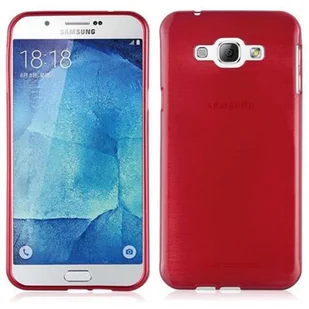 Cadorabo cador Abo  silikonowe etui pokrowiec ochronny na Samsung Galaxy A8 (5) (model 2015) TPU Case Cover ze stali nierdzewnej o wyglądzie szczotkowanej firmy (Brushed), czerwony DE-104691 - Etui i futerały do telefonów - miniaturka - grafika 1
