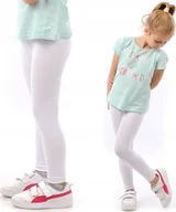 Legginsy - Legginsy dziecięce długie bawełniane klasyczne Białe 158 - miniaturka - grafika 1