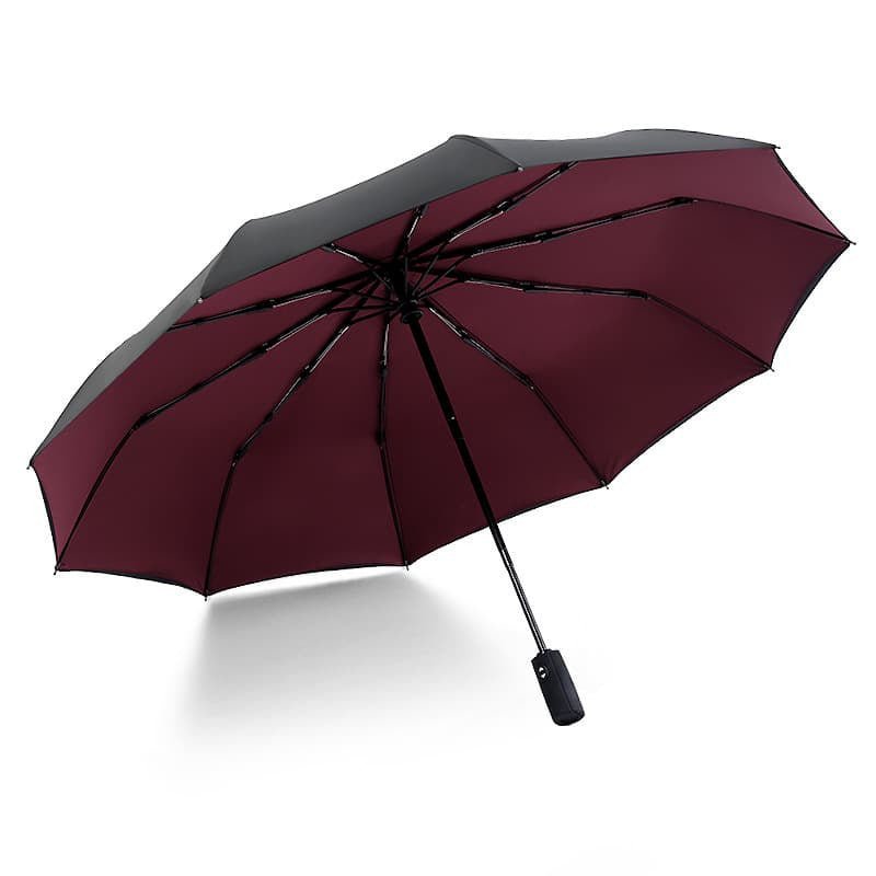 Parasol Double 10-szprychowy, automatyczny z podwójną czaszą bordowy