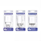 Ładowarki samochodowe - ŁAD SIEC KIDDY SERIES 45W RP-U139 2xUSB-C/1xUSB WHITE - miniaturka - grafika 1