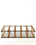 Pozostałe akcesoria barmańskie - Regał Na Wino Stojak Na 5 Butelek Szklanych/ Pet — Rw-8/ 5X1 — Brązowy Brązowy Metal + Drewno Rw-8-5X1-5_O_Br / Wamar-Sosenka - miniaturka - grafika 1