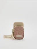 Torby męskie - Reserved - Saszetka z łączonych materiałów - beżowy - miniaturka - grafika 1