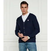 Swetry męskie - Guess Jeans Kardigan CARDI | Regular Fit | z dodatkiem wełny - miniaturka - grafika 1