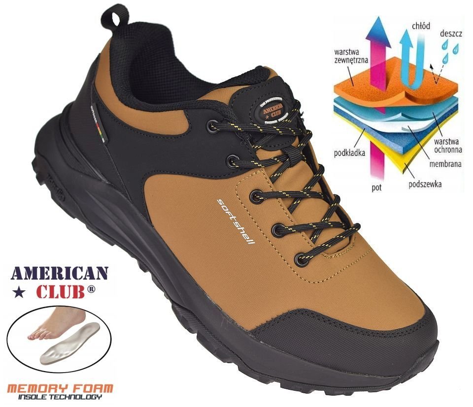 Buty trekkingowe męskie z membraną softshell HL 221 camel rozmiar: 46