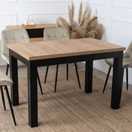 Stoły - Stół Prostokątny Rozkładany SKUBI 120-160 cm Dąb Craft/Czarny Nowoczesny Loft - miniaturka - grafika 1