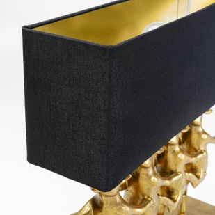 Lampa stołowa Kare Dancing Cows, czarny materiał, złota żywica - Lampy stojące - miniaturka - grafika 1