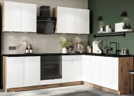 Meble kuchenne - Komplet Narożnych Biały Mebli Kuchennych 260 Cm 9 Sztuk + Dąb Artisan D8-S72 - miniaturka - grafika 1