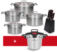 Zestawy garnków i patelni - Zestaw garnków i bloku z nożami 14 el. Klassiker + Garnek ciśnieniowy Klassiker Zwieger - miniaturka - grafika 1
