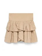 Spódnice - Vero Moda Spódnica mini Clara 10336425 Beżowy Regular Fit - miniaturka - grafika 1