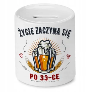 Skarbonka na Urodziny 33 33te 33-te na Prezent z Nadrukiem ze Zdjęciem + Opakowanie na prezent (wzór 04) - Skarbonki - miniaturka - grafika 1