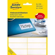 Etykiety samoprzylepne i bloki etykiet - Avery Zweckform zweckform Mini etykiety w arkuszach do opisywania ręcznego 62 x 19mm białe 396 sztuk - miniaturka - grafika 1