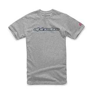 Koszulki męskie - Alpinestars Męski T-shirt Wordmark Tee wielokolorowa Grey Heather/Navy/Red XL - grafika 1