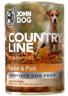 JohnDog Country Puppy królik/wieprzowina 400g - Mokra karma dla psów - miniaturka - grafika 1