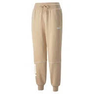 Dresy damskie - Spodnie dresowe damskie Puma POWER COLORBLOCK beżowe 84995467-XL - miniaturka - grafika 1