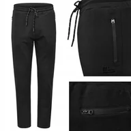 Dresy męskie - SPODNIE DRESOWE Męskie Długie Bez Ściągacza FERNANDO Czarne XXXL Pako Jeans - miniaturka - grafika 1