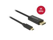Kable komputerowe i do monitorów - Delock Kabel USB-C -> DisplayPort M/M 1m (tryb alternatywny DP) 4K 60Hz czarny 85255 - miniaturka - grafika 1