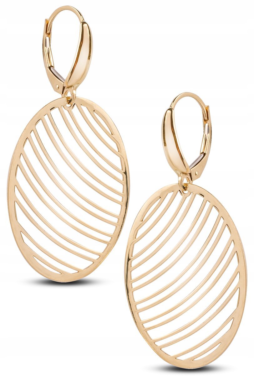 DUŻE PIĘKNE ZŁOTE KOLCZYKI AŻUROWE SUNLIGHT 14KT 585