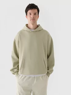 Męska bluza dresowa nierozpinana z kapturem 4F 4FWAW24TSWSM1311 - oliwkowa - Bluzy sportowe męskie - miniaturka - grafika 1