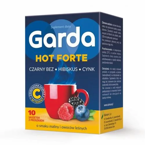 Garda Hot Forte smak malina - owoce leśne, 10 saszetek
