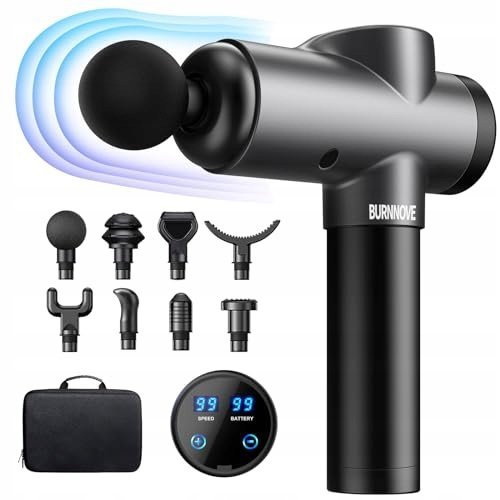 BURNNOVE Masażer Elektryczny 99 Prędkości 8 Główki 2550 mAh LED