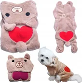 Ubranka dla psów - Korbi UBRANKO DLA PSA KOTA MIŚ MISIU PLUSZ ZIMA BRĄZOWE ROZMIAR KOMBINEZON XS - miniaturka - grafika 1