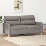 Sofy i kanapy - Sofa 2-osobowa, kolor taupe, 140 cm, tapicerowana tkaniną - miniaturka - grafika 1