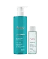 Zestawy kosmetyków damskich - Avene Cleanance Zestaw Żel oczyszczający, 400 ml + Woda micelarna, 100 ml - miniaturka - grafika 1
