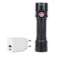 Latarki - PNI Adventure F200 aluminiowa podwójna latarka, zestaw z diodami LED, bateria 4000 mAh, QC3.0, PD3.0, PPS i portem USB-A, 30 W - miniaturka - grafika 1