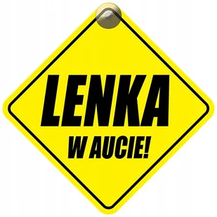 LENKA W AUCIE - PLAKIETKA - TABLICZKA - PRZYSSAWKA DO SAMOCHODU - Akcesoria do fotelików - miniaturka - grafika 1