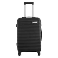 Walizki - Walizka z ABS-u w poziome paski 22" - czarna Semi Line - miniaturka - grafika 1