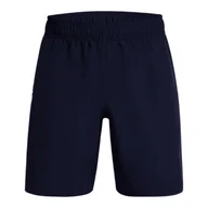Spodenki męskie - Spodenki męskie Under Armour Tech Woven Wordmark Short Midnight Navy M - miniaturka - grafika 1