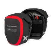 Sakwy rowerowe - Extrawheel EXTRAWHEEL SAKWY UNIWERSALNE RAMBLER BLACK/RED 25L PREMIUM CORDURA bike-E0047-0 - miniaturka - grafika 1