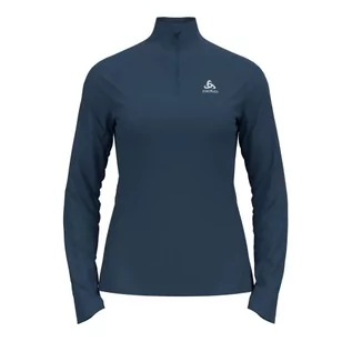 Koszulki i topy damskie - ODLO Damska koszulka Essential Half Zip Midlayer, Niebieskie skrzydło morski, XS - grafika 1