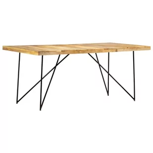 vidaXL Stół jadalniany, 180 x 90 x 76 cm, lite drewno mango - Stoły - miniaturka - grafika 1