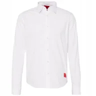 Koszule męskie - Biała Koszula Męska Elegancka Ładna Czerwone Logo HUGO BOSS bawełniana Biała Koszula Męska Elegancka Ładna Czerwone Logo HUGO BOSS bawełniana r.L - miniaturka - grafika 1