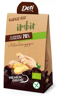 IMBIR W CZEKOLADZIE GORZKIEJ BEZGLUTENOWY BIO 50 g  DOTI - Inne słodycze - miniaturka - grafika 1