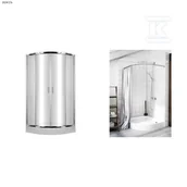 Kabiny prysznicowe - Onnline Kabina prysznicowa 80x80 cm półokrągła R55 szkło transparentne hartowane 5 mm drzwi rozsuwane szerokość wejścia 520 mm profil 0 8 mm z - miniaturka - grafika 1