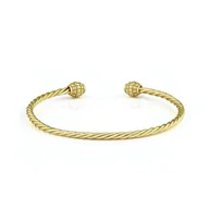 Bransolety męskie - Bransoletka metalowa w kolorze złotym EM 38 - EM Men's Accessories - miniaturka - grafika 1