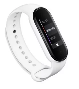 Zamienna Silikonowa Opaska Pasek Do Xiaomi Mi Band 5 / 6 / 7 Biały - Akcesoria do smartwatchy - miniaturka - grafika 1