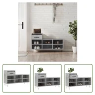 Szafki na buty - The Living Store stojak na buty betonowy szary 102x36x60 cm materiał drewnopochodny - miniaturka - grafika 1