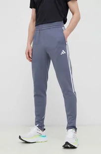 adidas Performance spodnie dresowe Tiro 23 kolor szary z aplikacją - Spodnie męskie - miniaturka - grafika 1